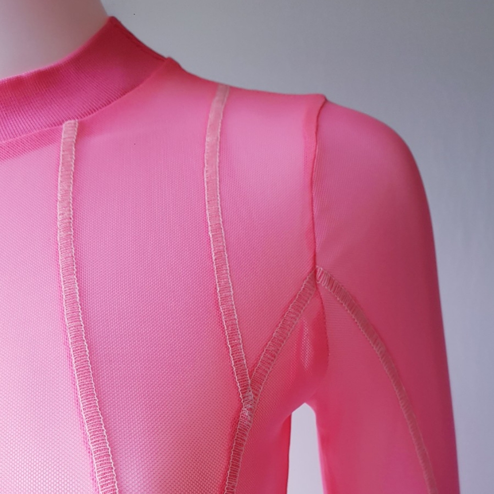 Pink Neon Mesh Dress 🩷 - Picture 8 of 9